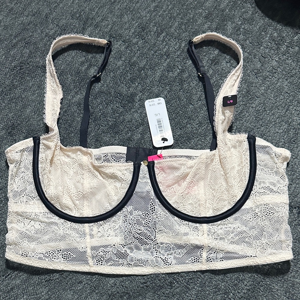 La SENZA Lace Bralette in Cream and Black